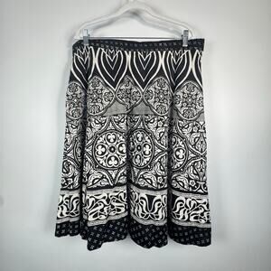 Studio West Cotton Midi Skirt Size 1X Boho Artsy Hippie